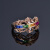 米莱珠宝 彩虹系列 红蓝宝石沙弗莱戒指 18K金镶嵌 定制