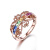 米莱珠宝 彩虹系列 红蓝宝石沙弗莱戒指 18K金镶嵌 定制
