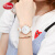 迪士尼（Disney）女士手表超薄防水星空手表 女时尚皮带石英中学生腕表白色 MK-11185W2