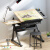 佰泽 画画桌 绘画桌画架画板 可升降多功能电脑桌书桌写字桌学习桌 一桌一凳 HZ-001A-1
