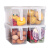 百露冰箱收纳盒食品级厨房食物蔬菜保鲜盒冷冻专用饺子水果鸡蛋储物盒 超值3个装(透明盖)