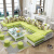 梵萨帝 沙发布艺沙发 北欧现代简约客厅整装可拆洗沙发组合 六件套 搭配4个小凳子