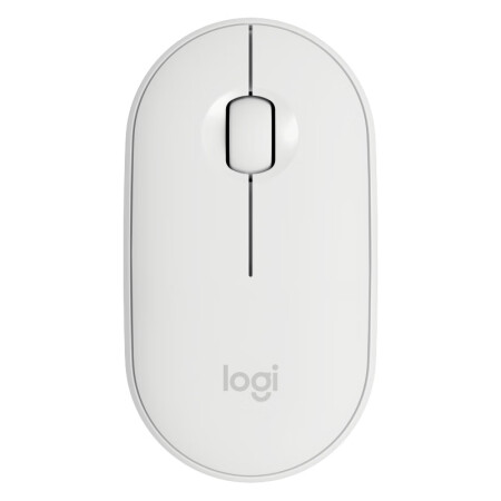 罗技 (Logitech) Pebble 鹅卵石超薄便携 无线静音鼠标 无线蓝牙鼠标 时尚鼠标 米白色