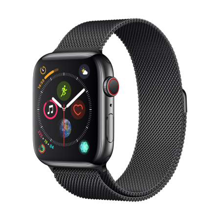Apple Watch Series 4智能手表（GPS+蜂窝网络款 44毫米深空黑色不锈钢表壳 米兰尼斯表带 MTX32CH/A)