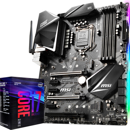 微星（MSI）MPG Z390 GAMING EDGE AC 刀锋板主板+英特尔（Intel） i7-9700 酷睿六核 盒装CPU处理器 板U套装,降价幅度5%