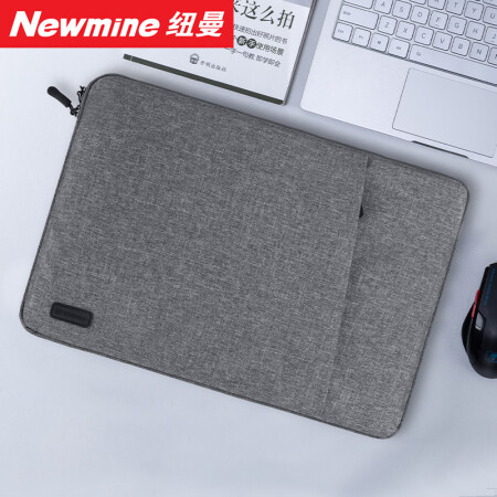 纽曼 Newmine 笔记本电脑包联想拯救者苹果华为小米内胆包保护套减震防水收纳包男女 14寸灰色
