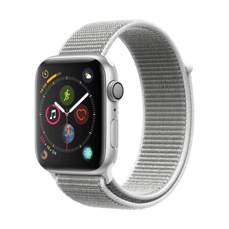 Apple Watch Series 4智能手表（GPS款 44毫米银色铝金属表壳 海贝色回环式运动表带)