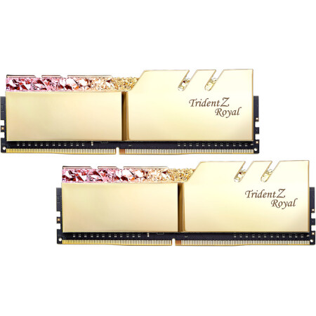 芝奇(G.SKILL)皇家戟系列 DDR4 3600频率 16G(8Gx2)套装 台式机内存 RGB灯条(光跃金)