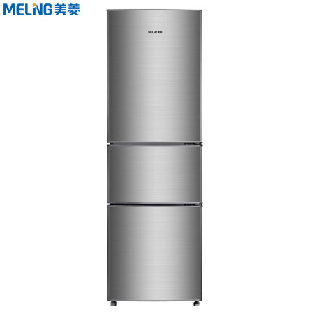 美菱（MELING）203升中门软冷冻 家用节能省电 三门冰箱 亚光银 BCD-203M3CX