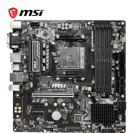 微星（MSI）B450M PRO-VDH MAX 支持2600/2600X/3600/3700X CPU（AMD B450/Socket AM4）