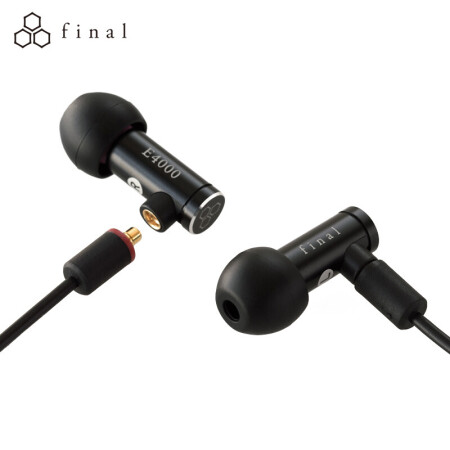 FINAL Audio E4000 动圈入耳式耳机 耳塞 动圈耳机 HIFI耳机 可换线 铝合金外壳 黑色