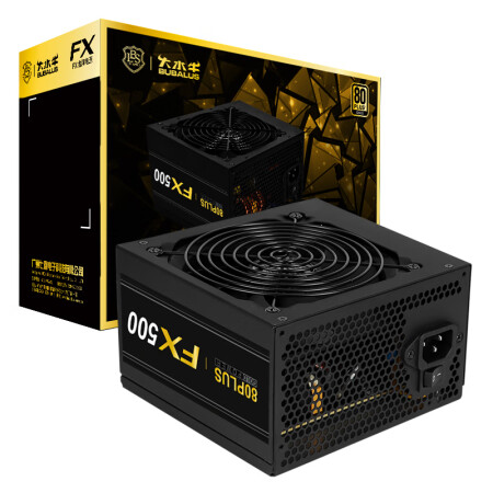 大水牛（BUBALUS）额定500W FX500电脑电源（五年质保/金牌认证/主动式/宽幅/背线/智能温控风扇）