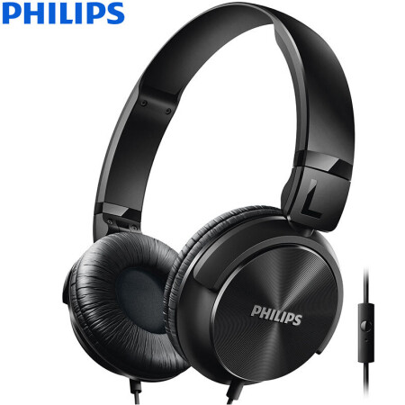 飞利浦（PHILIPS）手机耳机 强劲低音 平折 SHL3065（黑）