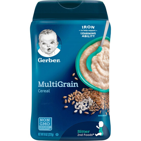 嘉宝Gerber婴幼儿辅食 混合谷物米粉辅食 二段 6个月以上 227g 美国进口