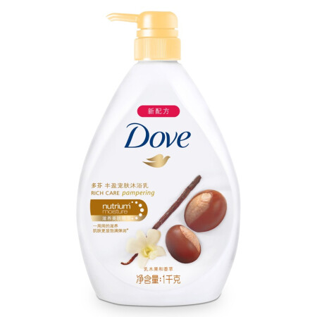 多芬(DOVE)沐浴露 乳木果和香草 丰盈宠肤沐浴乳1000g(新旧包装随机发)