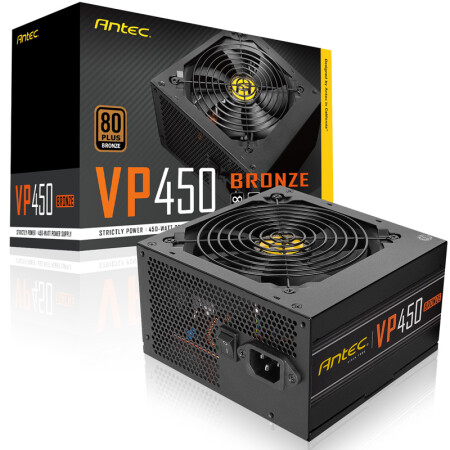 安钛克(Antec)VP450铜 额定450W(80PLUS铜牌/全电压/12CM静音风扇/支持背线/电脑台式主机电源/吃鸡游戏),降价幅度6.7%