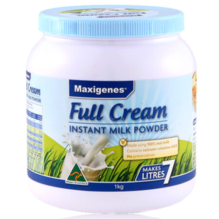 澳洲进口奶粉 美可卓Maxigenes全脂高钙奶粉 1kg