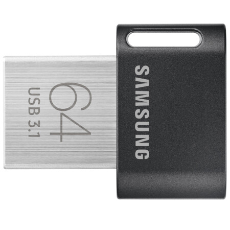 三星（SAMSUNG）Fit Plus 64GB USB3.1 U盘 传输速度200MB/s 高速车载U盘 黑色迷你