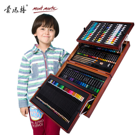 澳洲蒙玛特 Mont Marte 儿童益智绘画礼物174件 水彩笔创意文具美术彩铅颜料工具礼盒套装 MMGS0012