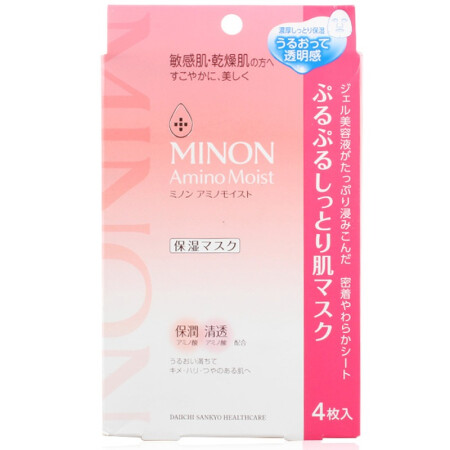 日本 蜜浓(MINON)氨基酸面膜 4片装\/盒 保湿滋