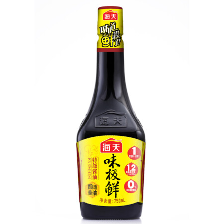 海天 味极鲜特级生抽 黄豆酿造酱油蒸鱼豉油 调味料调料750ml