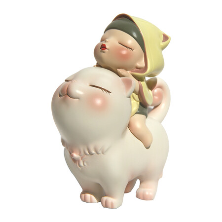 可米生活《贾晓鸥》白夜童话系列-Lite版公仔女孩手办生日礼物创意礼品可爱装饰品摆件单只礼盒装 猫将军Lite版 Mini