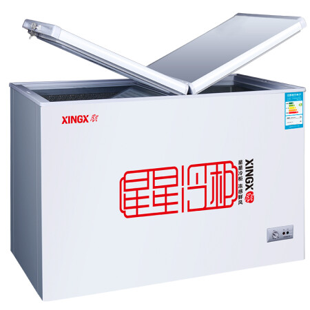 星星（XINGX）BCD-230HE 230升 双箱双温冷柜 家用商用二合一冰柜  蝴蝶门 侧掀门 玻璃门 卧式冰箱