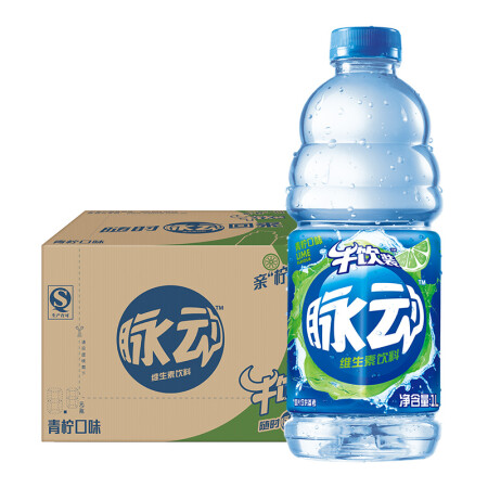 脉动（Mizone） 维生素饮料 青柠口味 1L*12瓶 整箱装