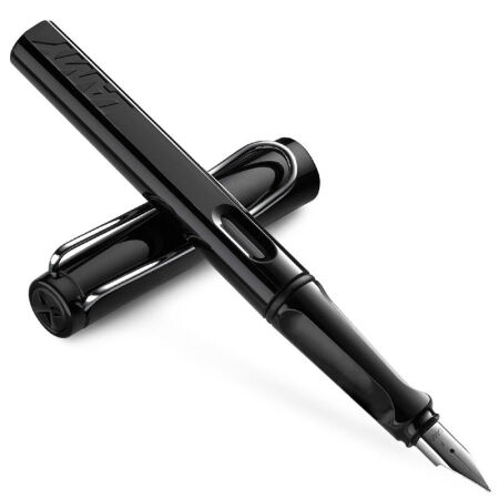 凌美LAMY钢笔签字笔水笔Safari狩猎者系列亮黑色时尚商务签字笔 亮黑色标准F尖 德国进口学生学习用品文具