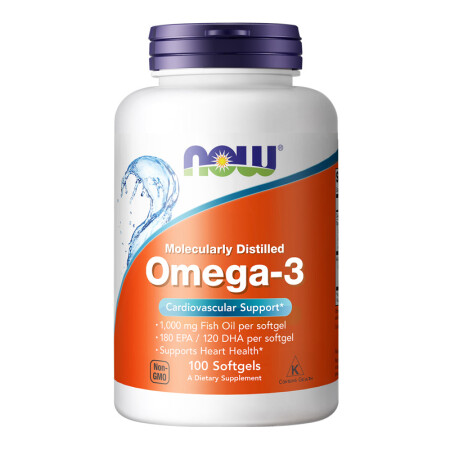 诺奥(NOW Foods)深海鱼油软胶囊omega-3中老年1000mg*100粒美国进口