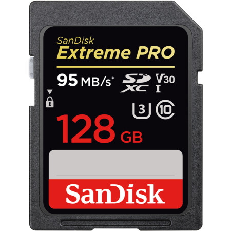 闪迪（SanDisk）128GB 读速95MB/s 写速90MB/s 至尊超极速SDXC UHS-I存储卡 V30 U3 Class10 SD卡