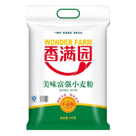 小麦粉 香满园 美味富强小麦粉 面粉5kg(包装更新，新老包装随机发放）