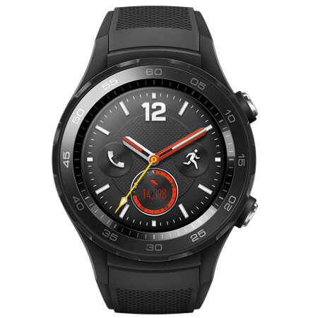 HUAWEI WATCH 2 华为第二代智能运动手表4G版 独立SIM卡通话 GPS心率FIRSTBEAT运动指导 NFC支付 碳晶黑,降价幅度11.8%