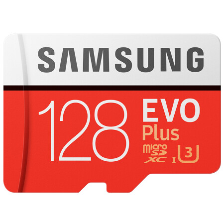 三星（SAMSUNG）存储卡128GB 读速100MB/s 写速90MB/s UHS-3 Class10 高速TF卡（Micro SD卡）红色plus升级版+