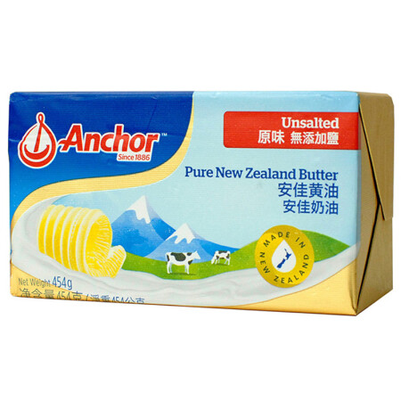 安佳（Anchor）淡味黄油（原味）454g 新西兰进口,降价幅度4.8%