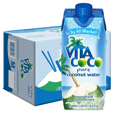 唯他可可（ Vita Coco ）天然椰子水饮料330ml*12瓶 整箱,降价幅度16.1%