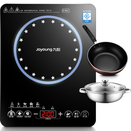 九阳（Joyoung）电磁炉大火灶C21-L85赠全钢汤锅+不沾炒锅,降价幅度9.1%