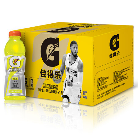 佳得乐 GATORADE 柠檬味运动饮料600ml*15瓶,降价幅度0.4%