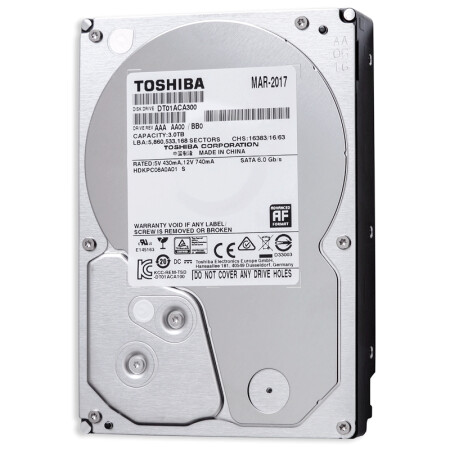 东芝(TOSHIBA)3TB 7200转64M SATA3 台式机硬盘(DT01ACA300),降价幅度6%