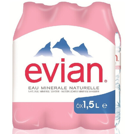 法国进口矿泉水  依云evian 矿泉水 1.5L/箱 （1.5L*6瓶）