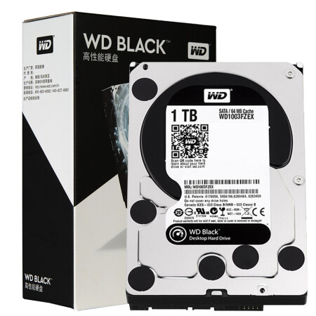 西部数据(WD)黑盘 1TB SATA6Gb/s 7200转64M 台式游戏硬盘(WD1003FZEX)