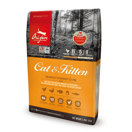 【1件7折】Orijen渴望鸡肉猫粮 进口宠物猫粮 天然粮无谷全猫成猫幼猫美毛猫食 5.4kg 鸡肉全猫粮