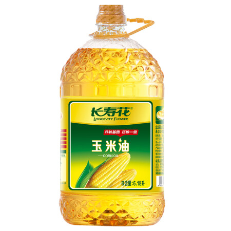 长寿花 食用油 非转基因 玉米油6.18L （京东定制）新老包装随机发,降价幅度4.9%