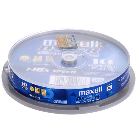 麦克赛尔（maxell）DVD+R 台产 16速4.7G 桶装10片 空白光盘/刻录盘碟片