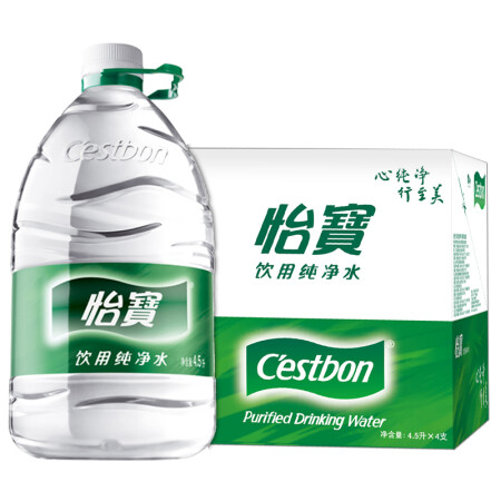 怡宝 纯净水 4.5L*4 整箱装 （华润怡宝出品 饮用水）