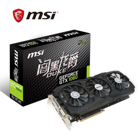微星 MSI GTX 1060 6G DUKE 闇黑龙爵 192BIT 6GB GDDR5 PCI-E 3.0 三风黑龙 吃鸡显卡