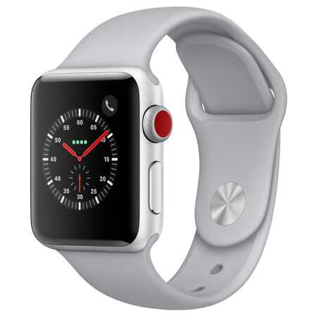 Apple Watch Series 3智能手表（GPS+蜂窝网络款 38毫米 银色铝金属表壳 云雾灰色运动型表带 MQQE2CH/A）,降价幅度9.1%