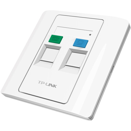 TP-LINK TL-EF002 双口信息面板 86型工程级电脑光纤宽带网线网络墙壁插座开关空板 (需另购模块),降价幅度9.2%