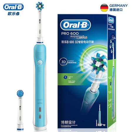 博朗 欧乐B（Oralb）电动牙刷 3D声波震动成人充电式牙刷 口腔护理洁牙 D16蓝色,降价幅度4.3%
