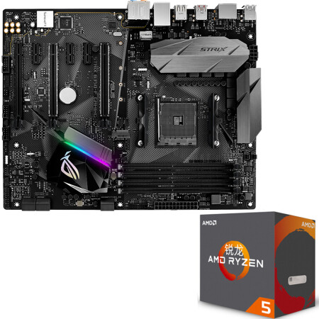 华硕ASUS ROG STRIX B350-F GAMING主板+锐龙 Ryzen 5 1600X CPU主板套装